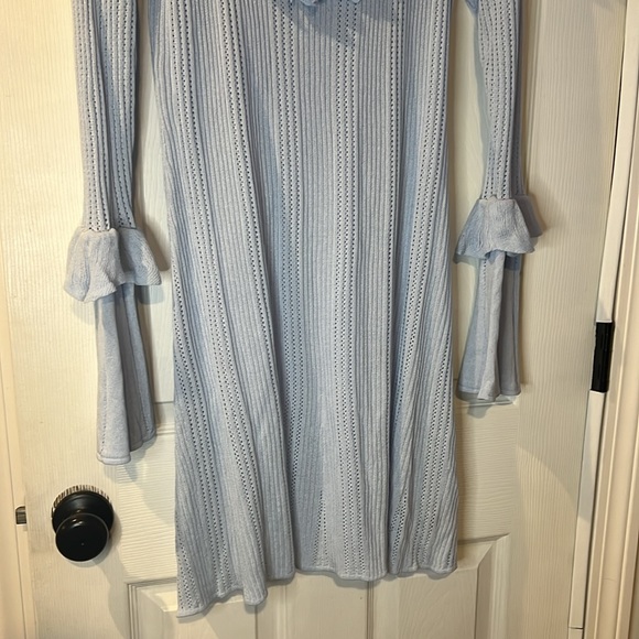 KNIT TEXTURE RUFFLE TRIM DRESS - Picture 3 of 5